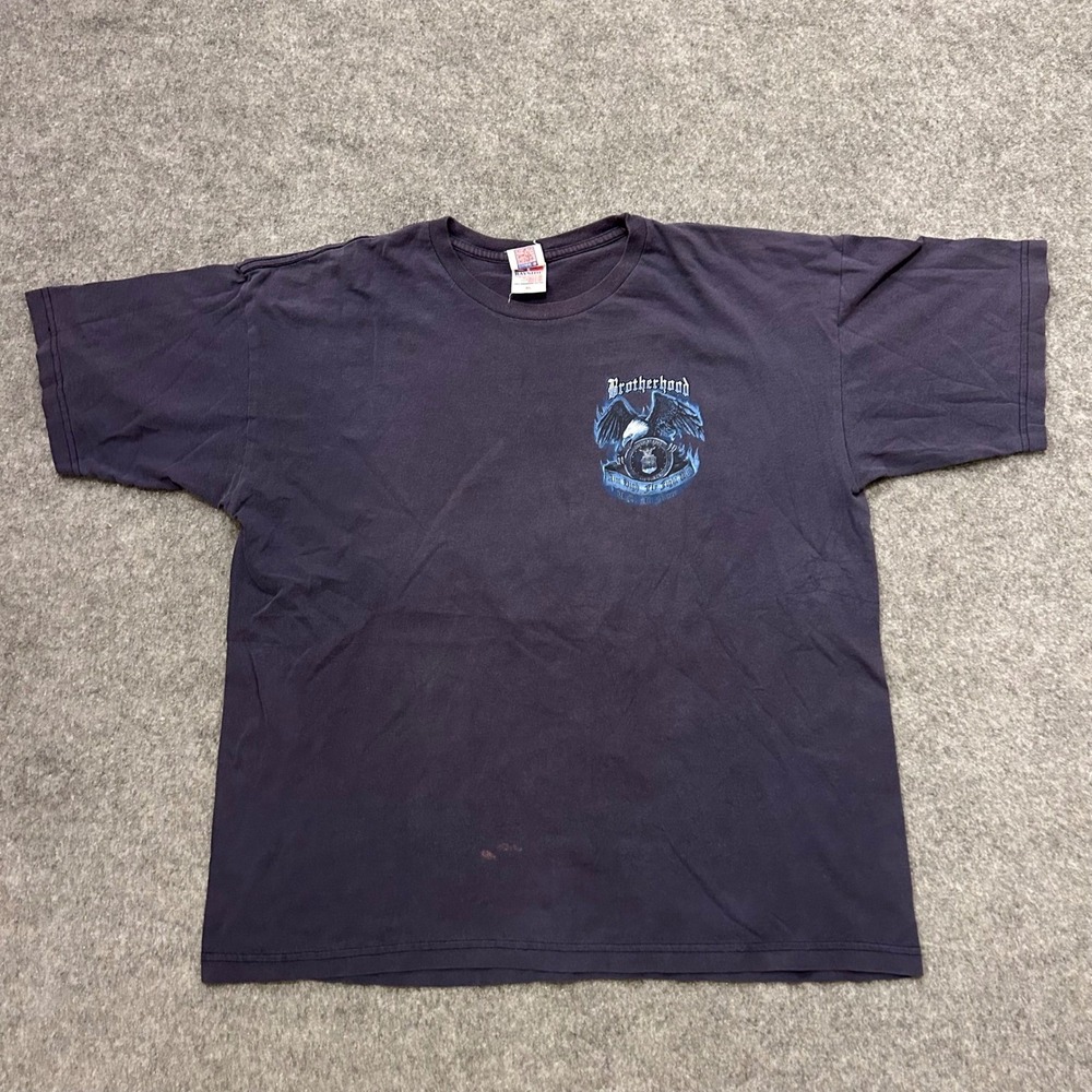 Vintage Bayside USA Brother Hood U.S Navy America Eagle Army T Shirt Adult XL